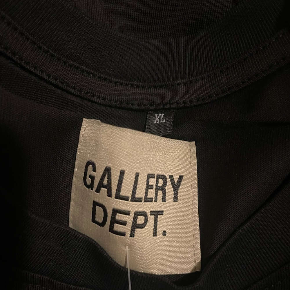 Gallery Dept Black Tee with White Logo - Picture 5 of 6